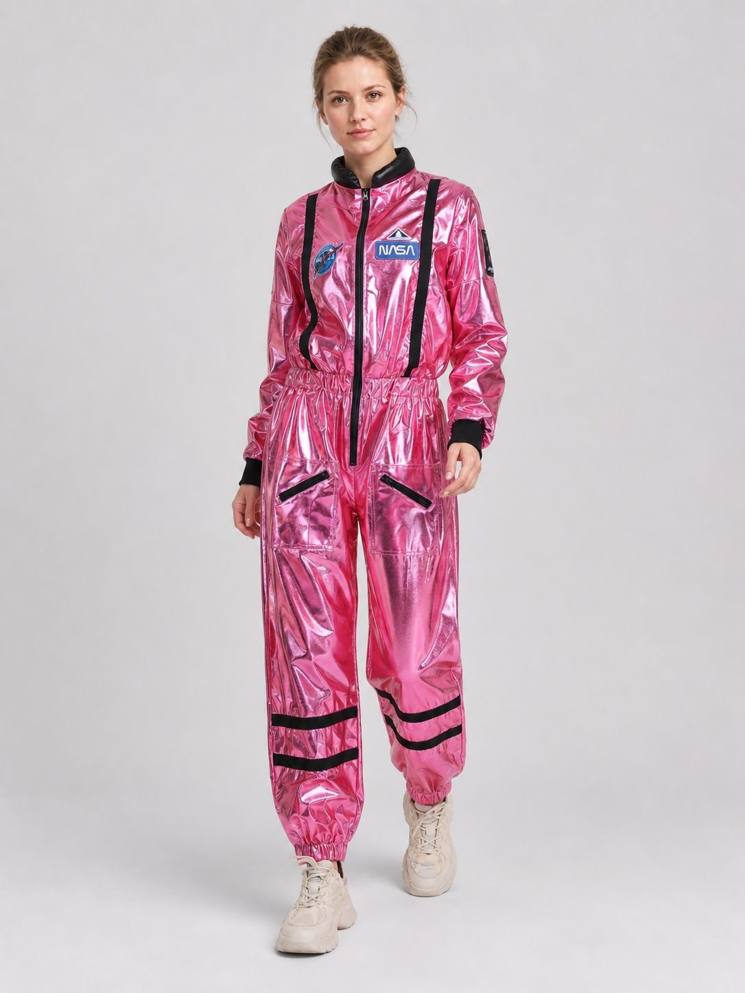 Pink NASA Jumpsuit for Cosplay and Halloween, M-XL Costumes detail 2