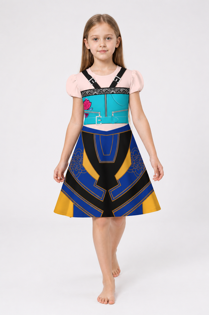 Children’s Dress with Puffy Sleeves and Sequins