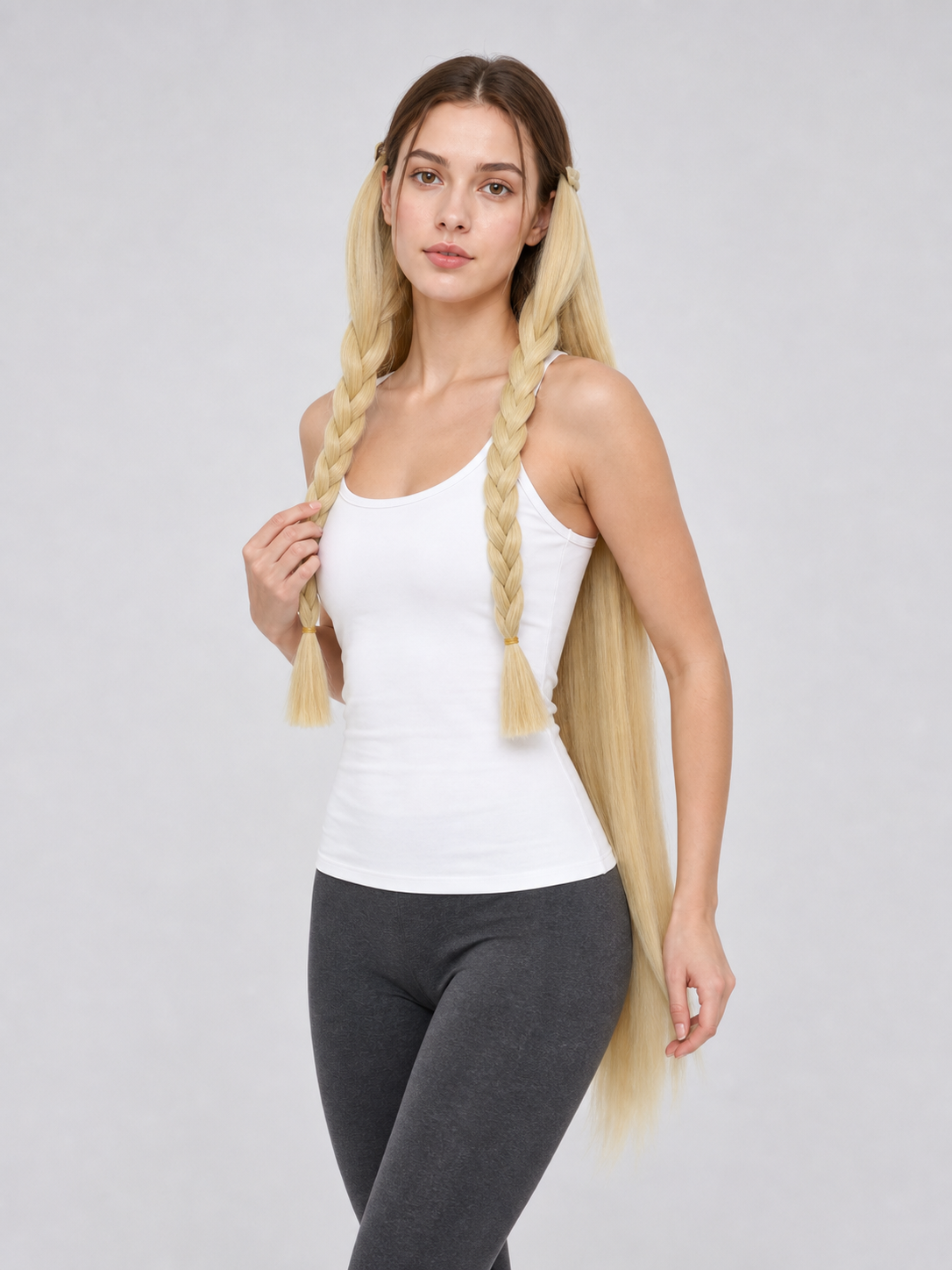 Marcille Cosplay Wig: Long Braids and Straight Hair
