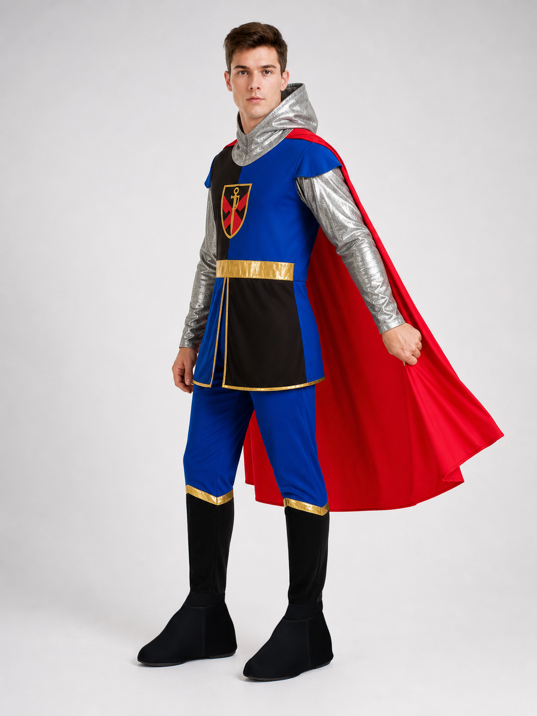 Crusader Cosplay Costume with Hood and Cloak