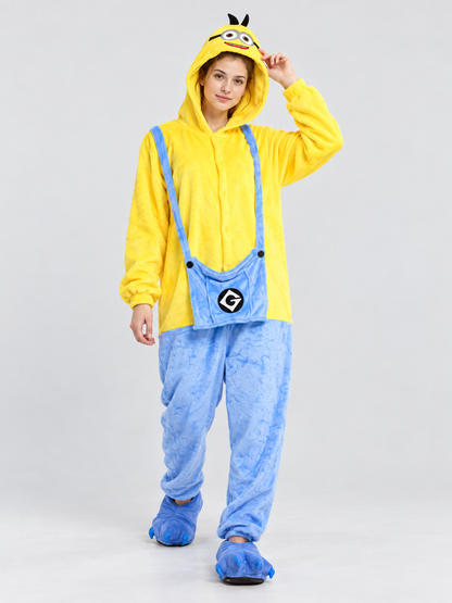 Insulated Flannel Hooded Pajama Jumpsuit