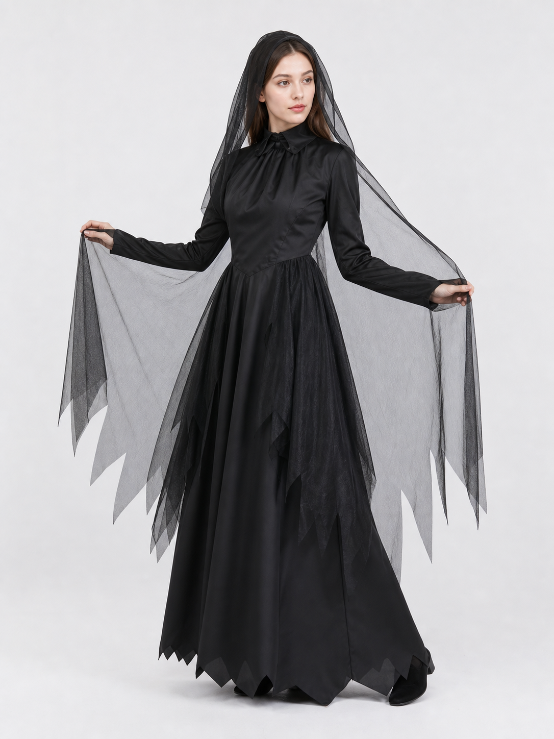 Gothic hooded costume for Halloween and parties