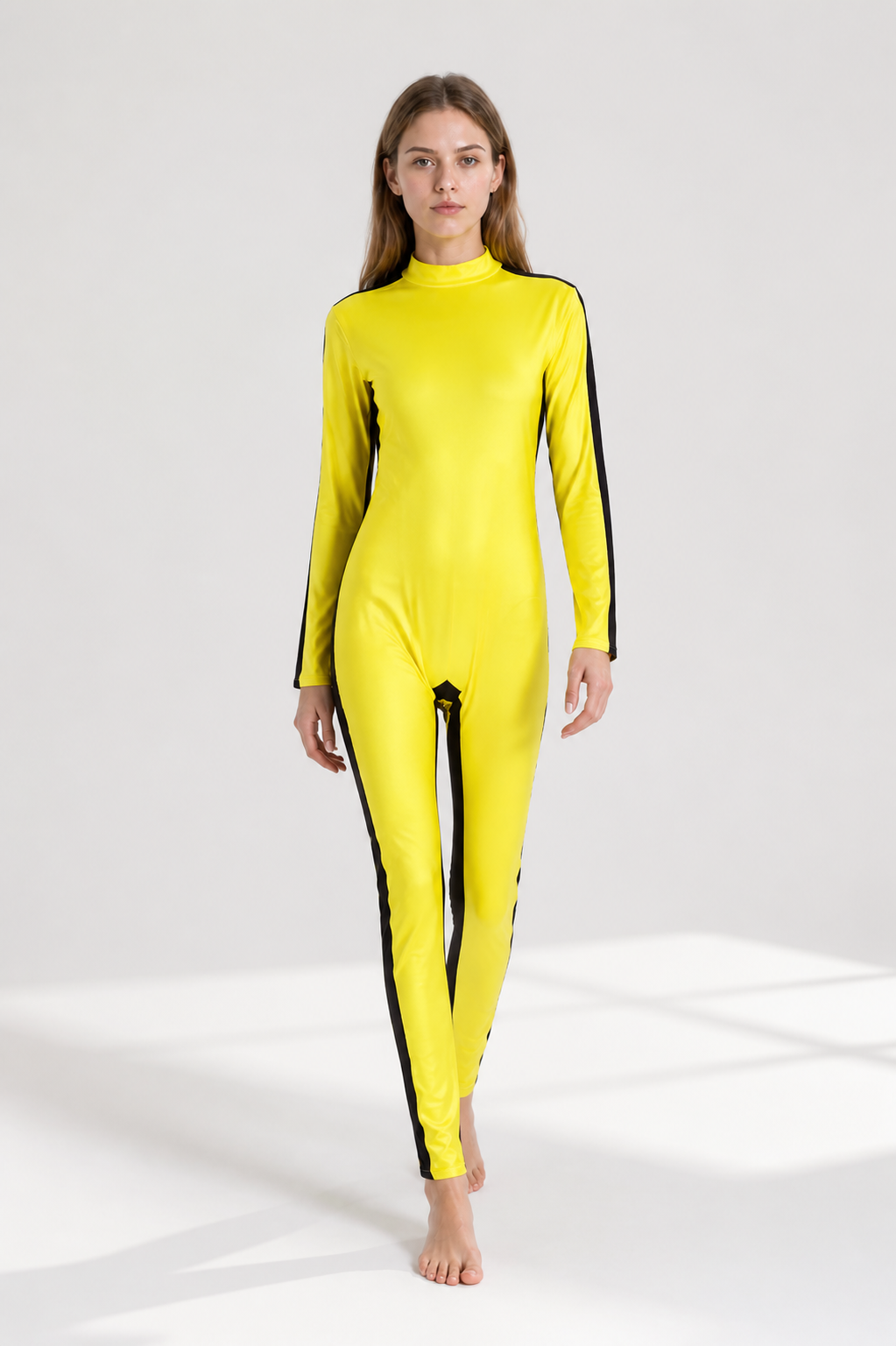 Yellow Cosplay Jumpsuit with Black Stripes Costumes detail 2