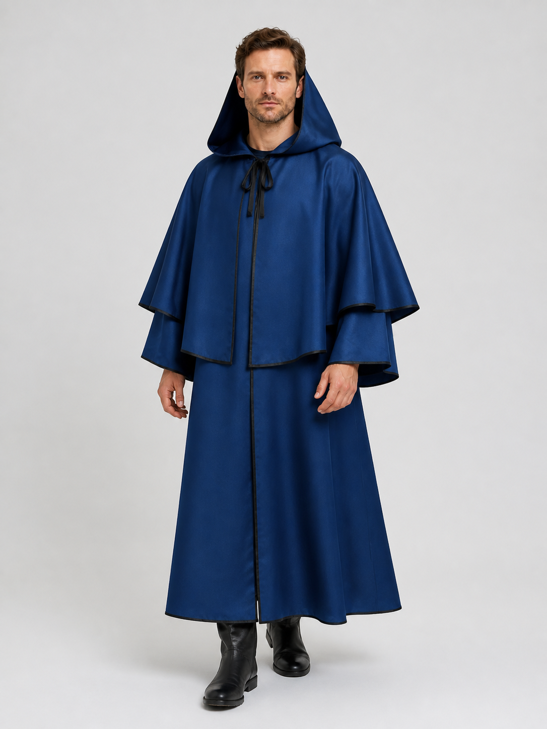 Long Blue Hooded Cloak for Death Cosplay Costume Capes detail 2