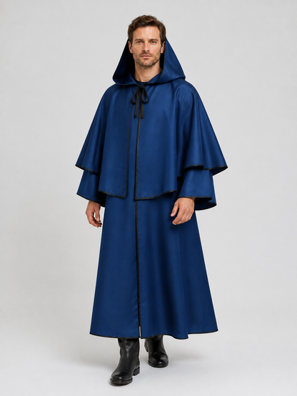 Long Blue Hooded Cloak for Death Cosplay Costume Capes detail 2
