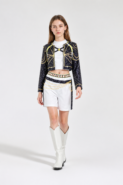 Children's cosplay costume with shorts, black and gold Costumes detail 2