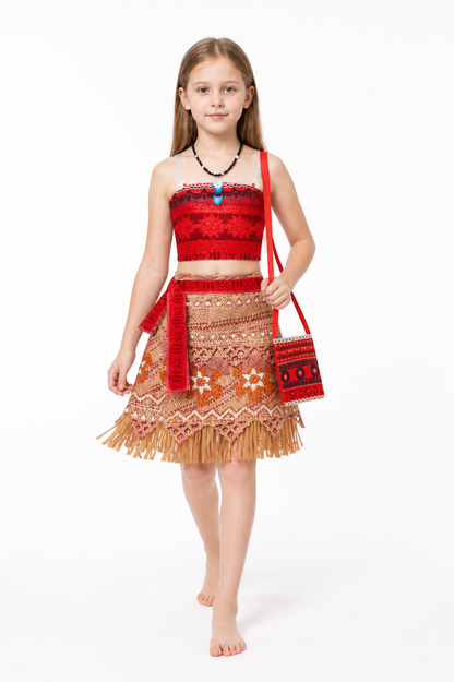 Moana Halloween Costume with Top and Skirt Costumes detail 2