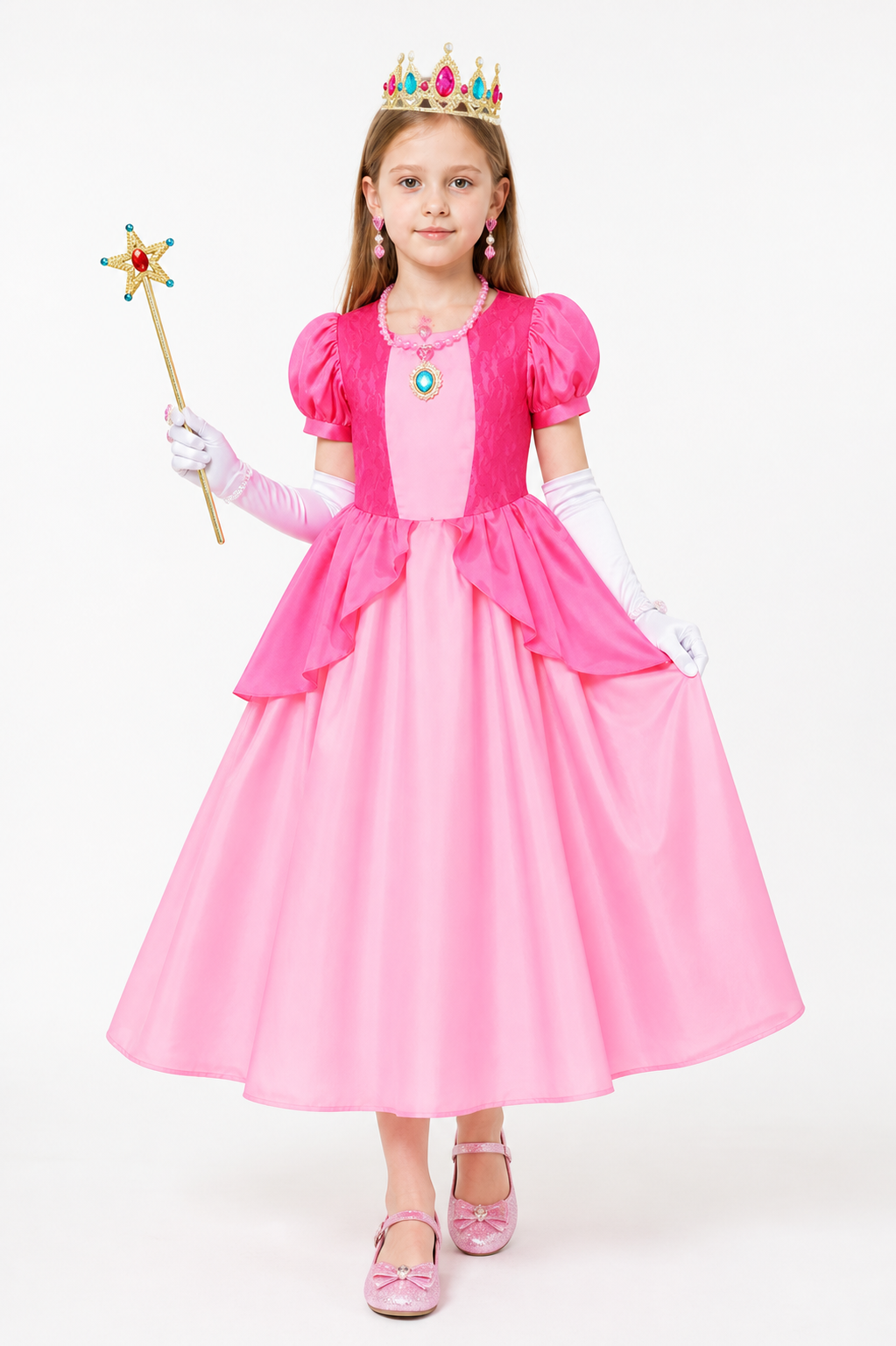 Princess Costume with Crown and Magic Wand Costume Headwear detail 2