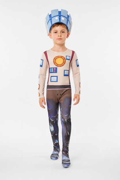 TV Man cosplay jumpsuit with mask Costume Masks detail 2