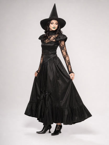 Witch Costume with Hat and Lace