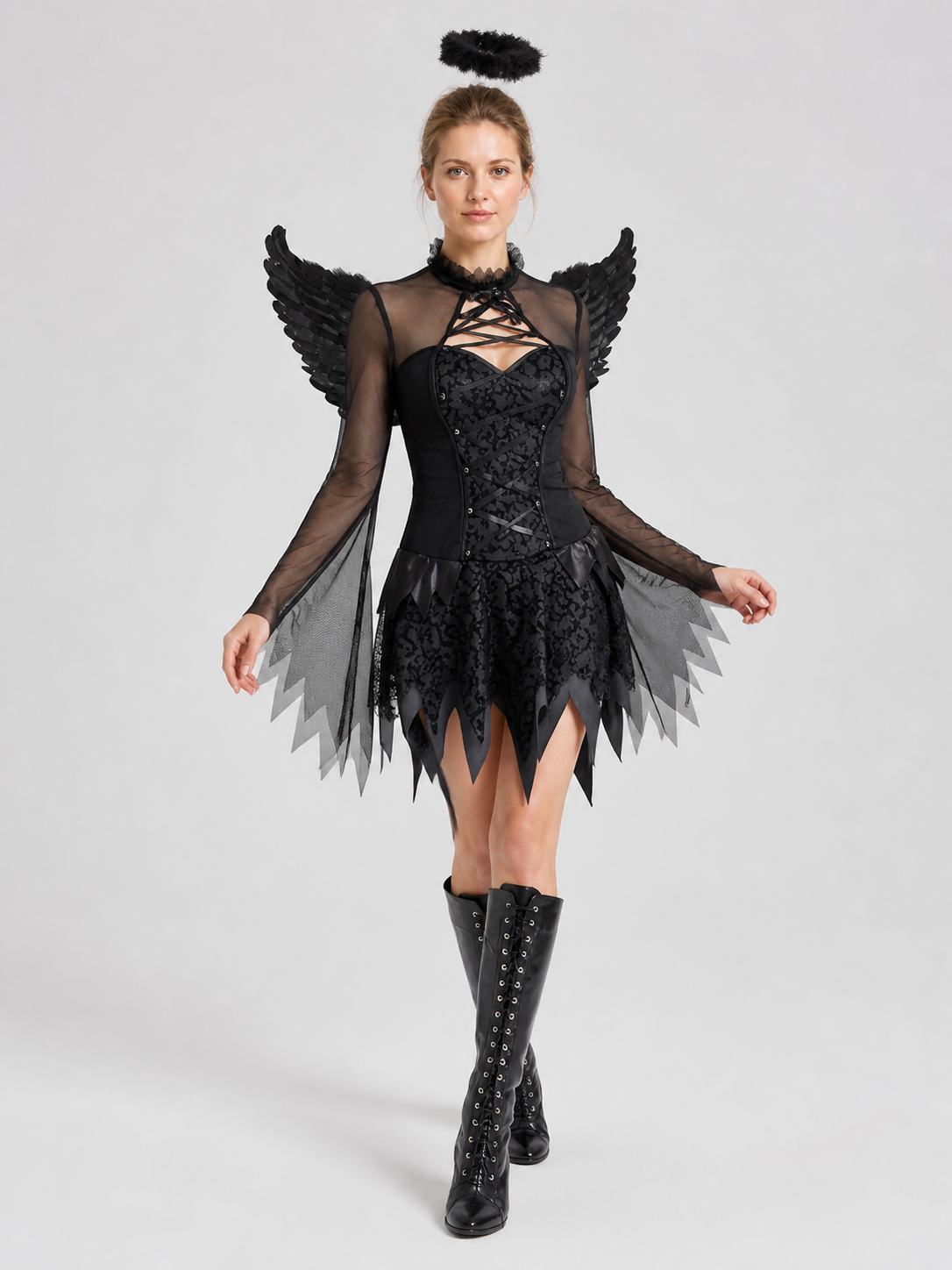 Black Angel Cosplay Costume: Dress, Wings Costume Dresses detail 2