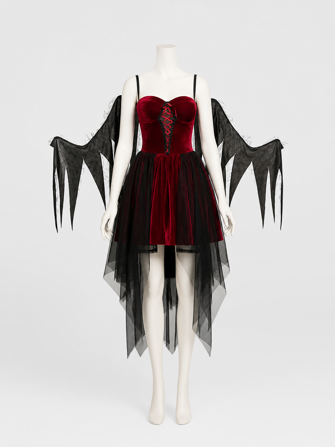 Halloween Gothic Cosplay Costume with Wings Costumes detail 2