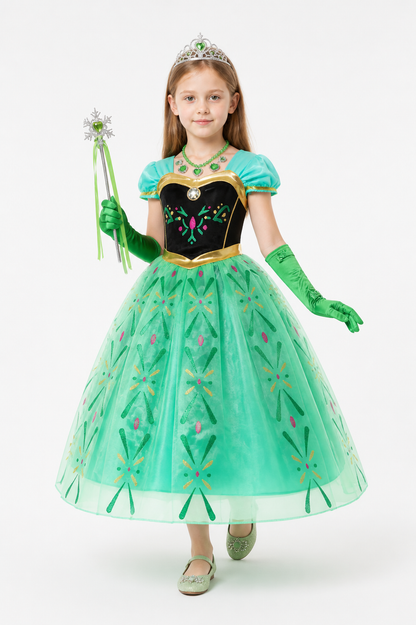 Princess Anna Costume with Crown and Accessories Costume Headwear detail 2