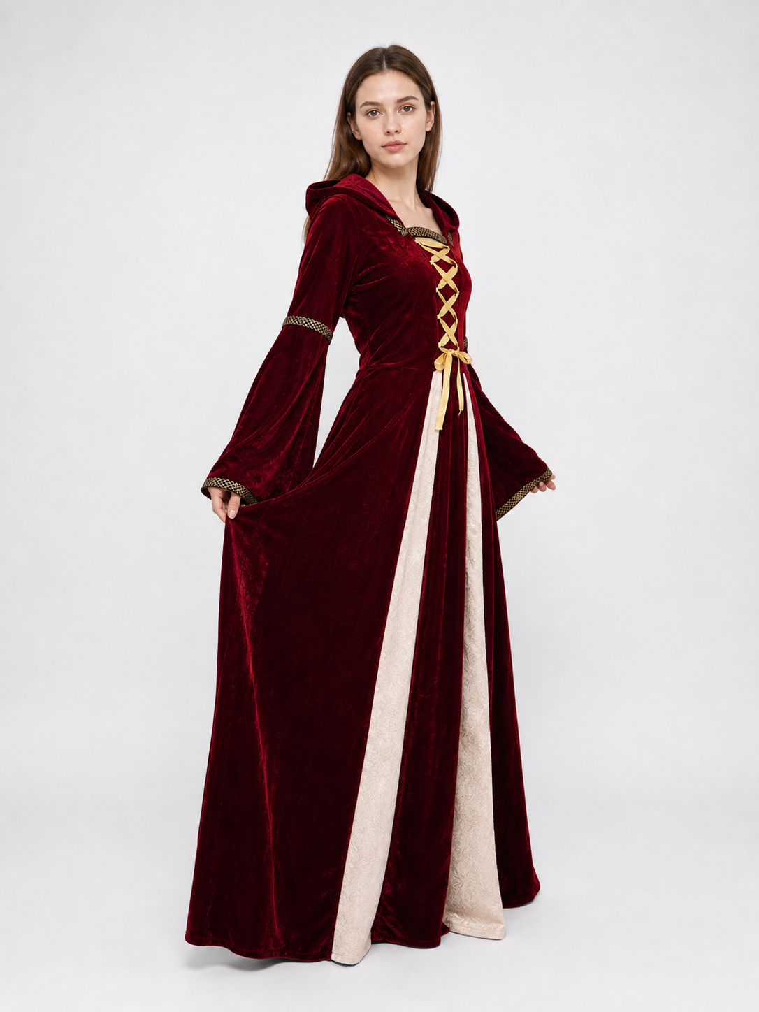 Medieval Hooded Dress, Gothic Style