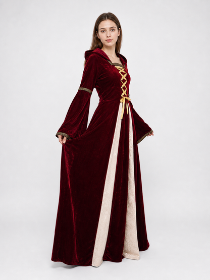 Medieval Hooded Dress, Gothic Style