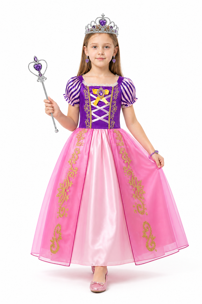 Rapunzel Princess Costume with Crown and Wand Costume Headwear detail 2