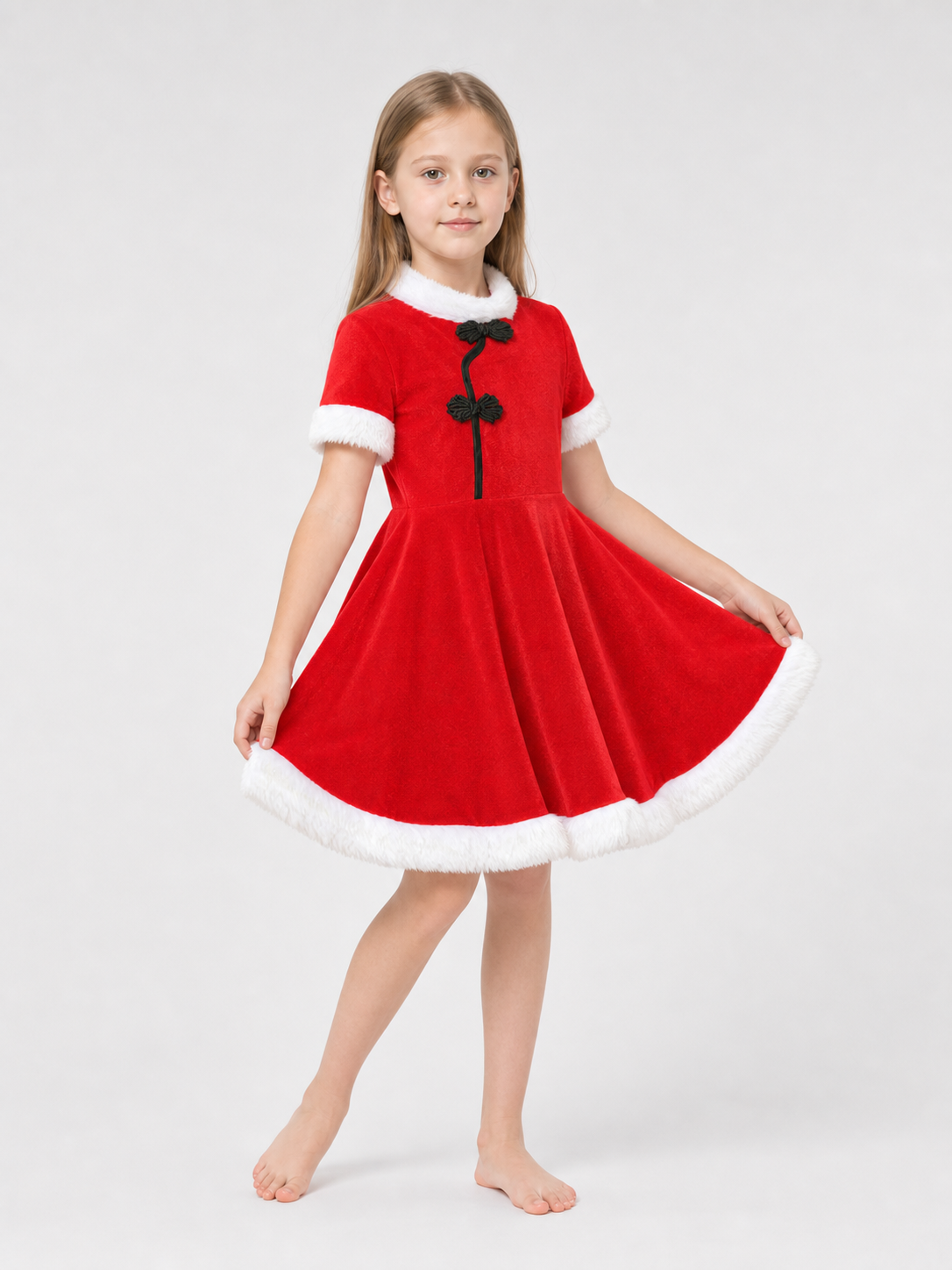 Children's Red Chinese-Style Holiday Dress