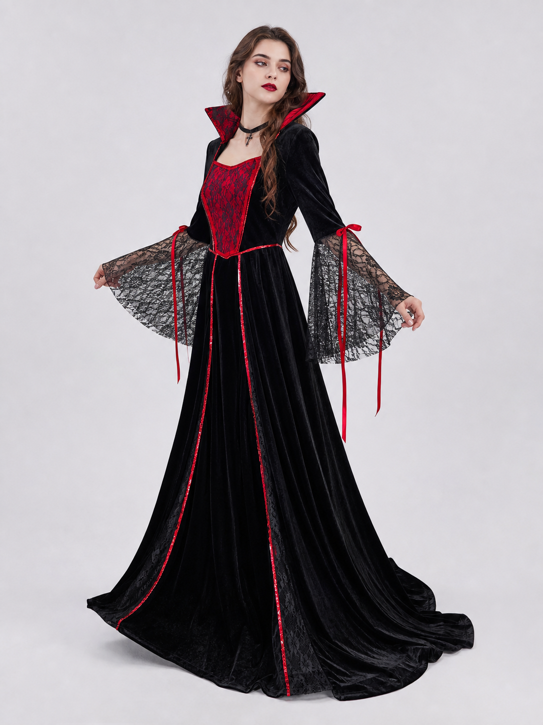 Gothic Cosplay Dress Costume with Choker