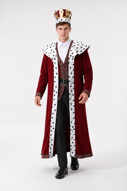 Medieval King Costume with Cape and Crown Costume Capes detail