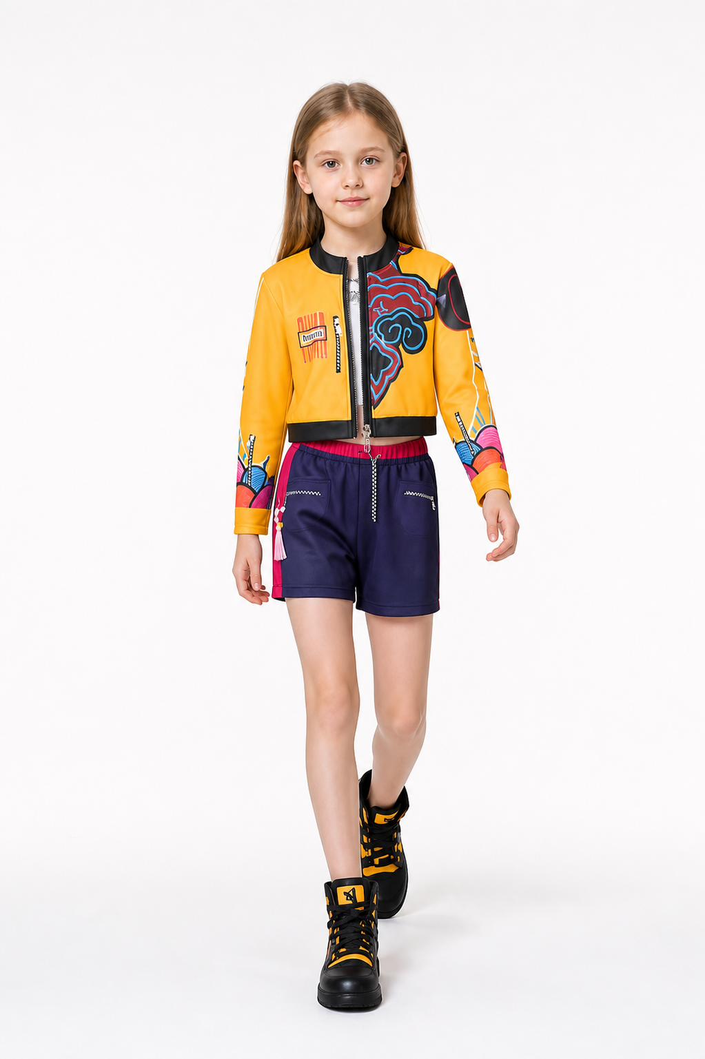Stage Costume: Jacket and Shorts with Multicolor Print Costumes detail 2