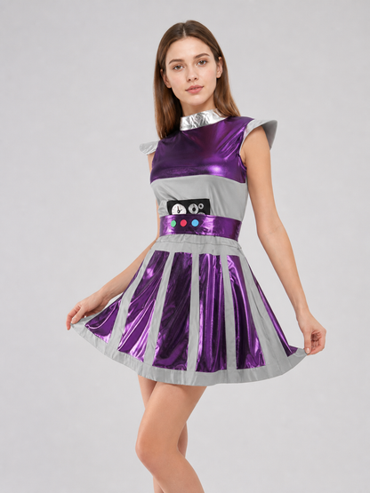 Alien Costume Dress with Headband for Cosplay