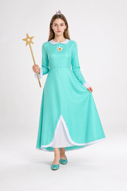 Rosalina Long-Sleeve Dress with Brooch