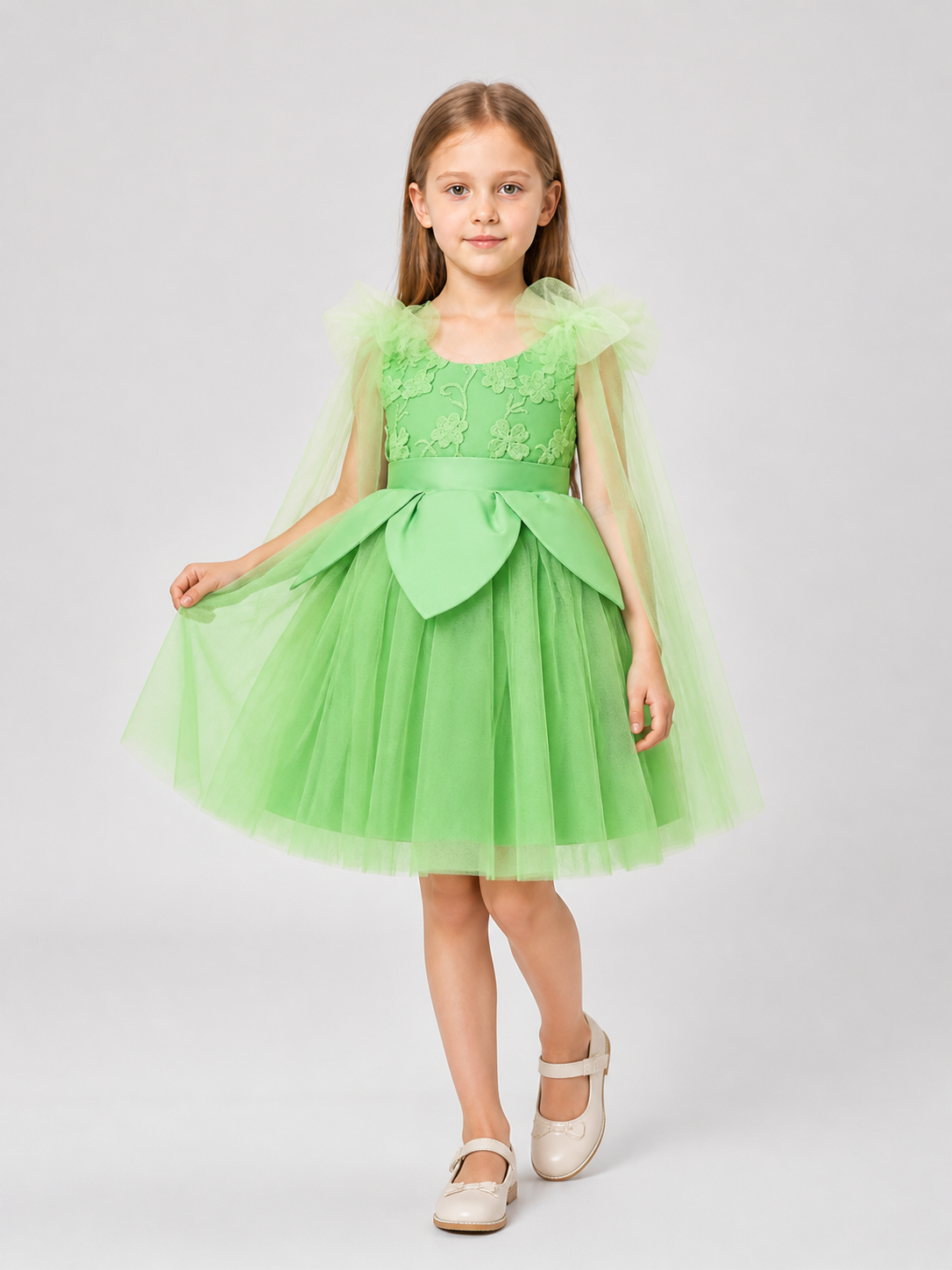 Mint Green Embroidered Princess Dress for Girls Costume Dresses detail 2