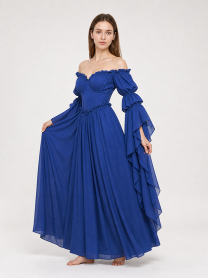 Vintage-Style Medieval Dress, Blue