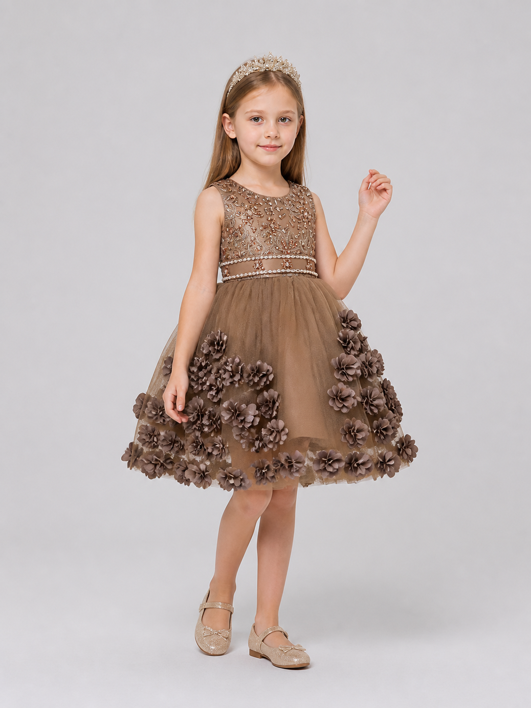 Children's Dressy Tutu Dress with Flowers and Sequins Costume Dresses detail 2