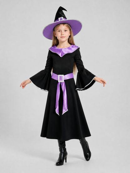 Witch Costume: Purple Dress and Hat Costume Dresses detail 2