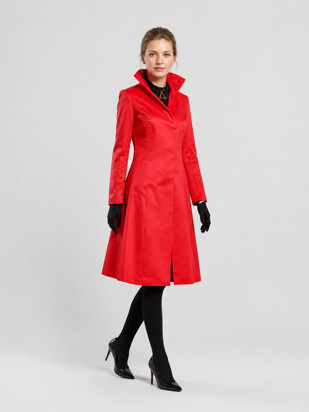 Red Long Cosplay Coat with a Stand Collar Costumes detail 2