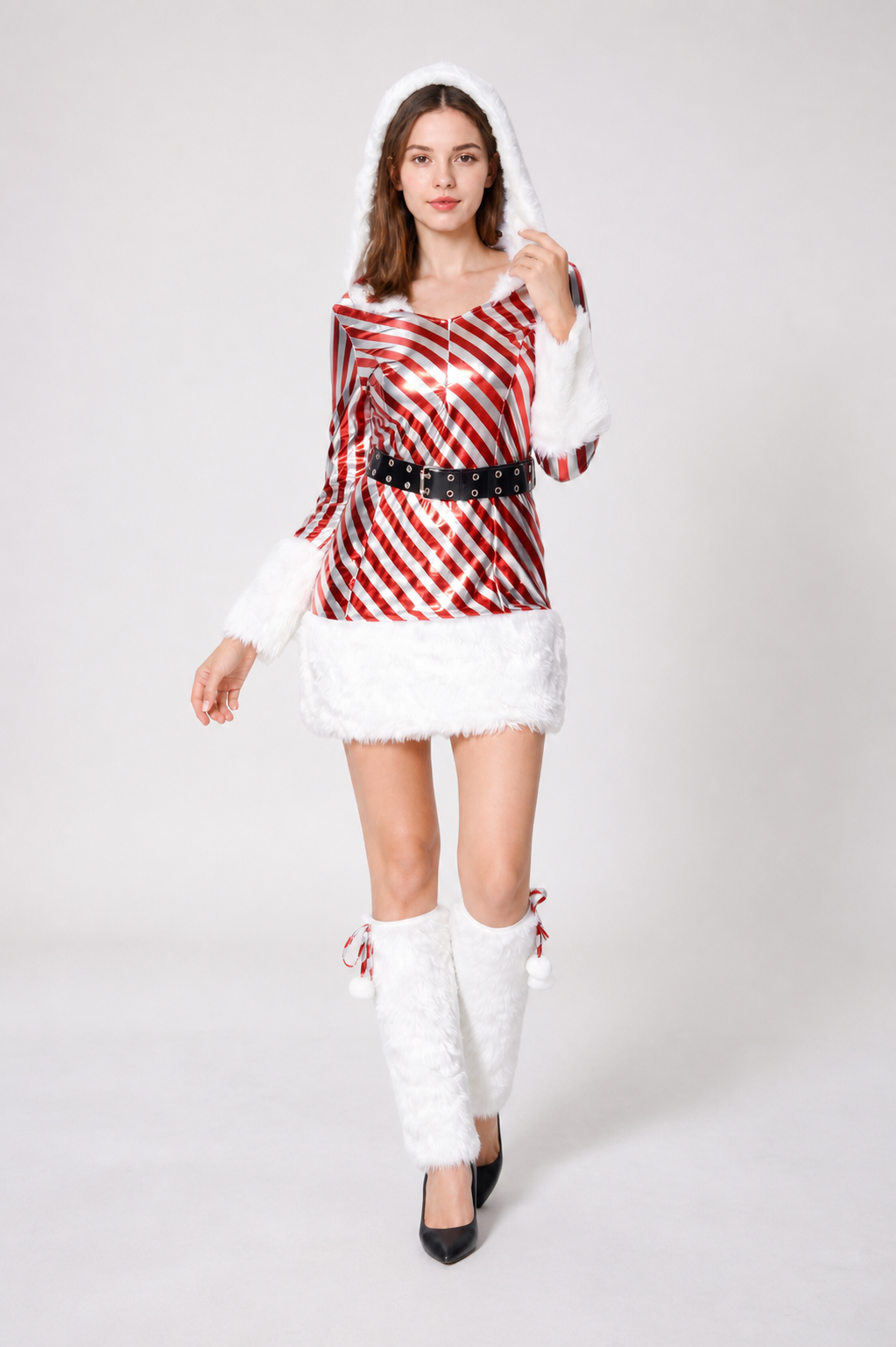 New Year's Striped Hooded Carnival Costume