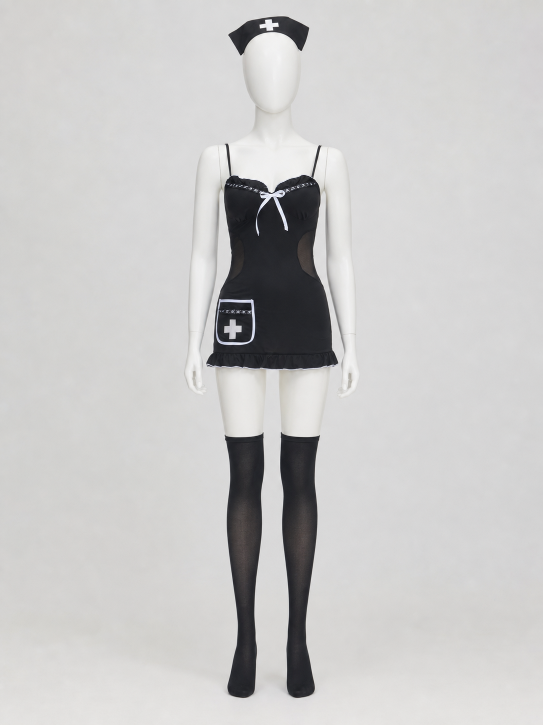 Medical Uniform: Black Dress with White Trim