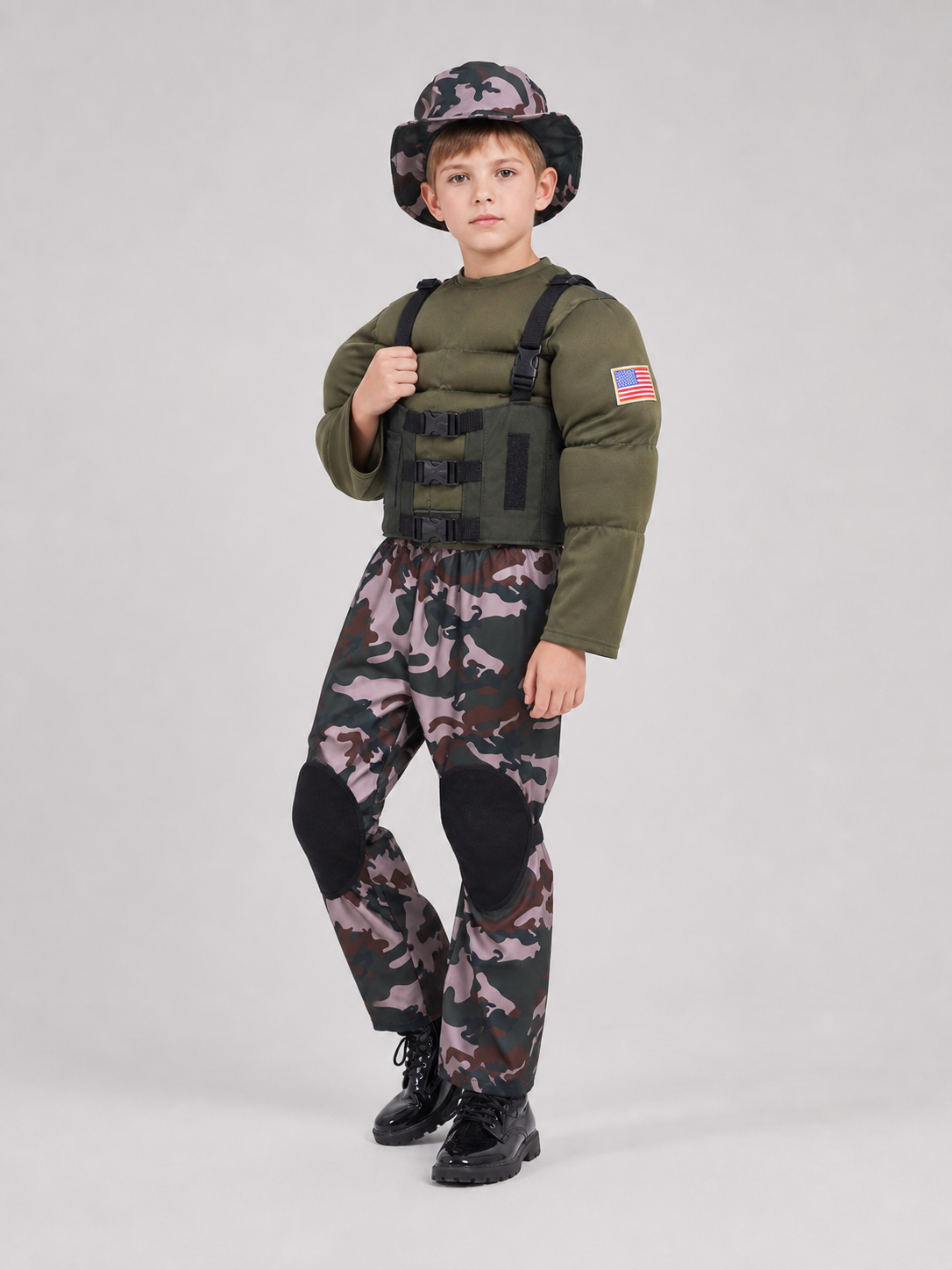 Children’s Camouflage Military-Style Costume for Cosplay product detail 2