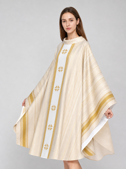 Liturgical Vestment with Collar and Gold Ornamentation