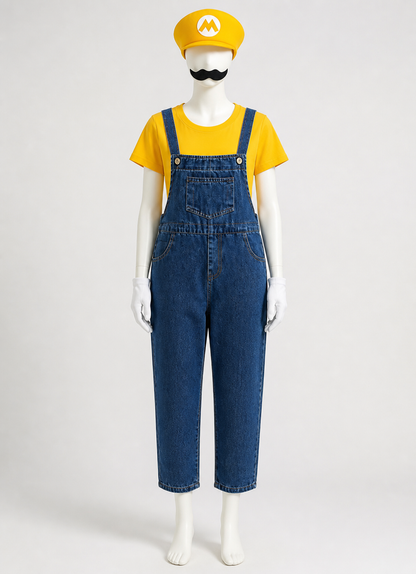 Mario Costume with T-Shirt and Bib Overalls Costumes detail 2