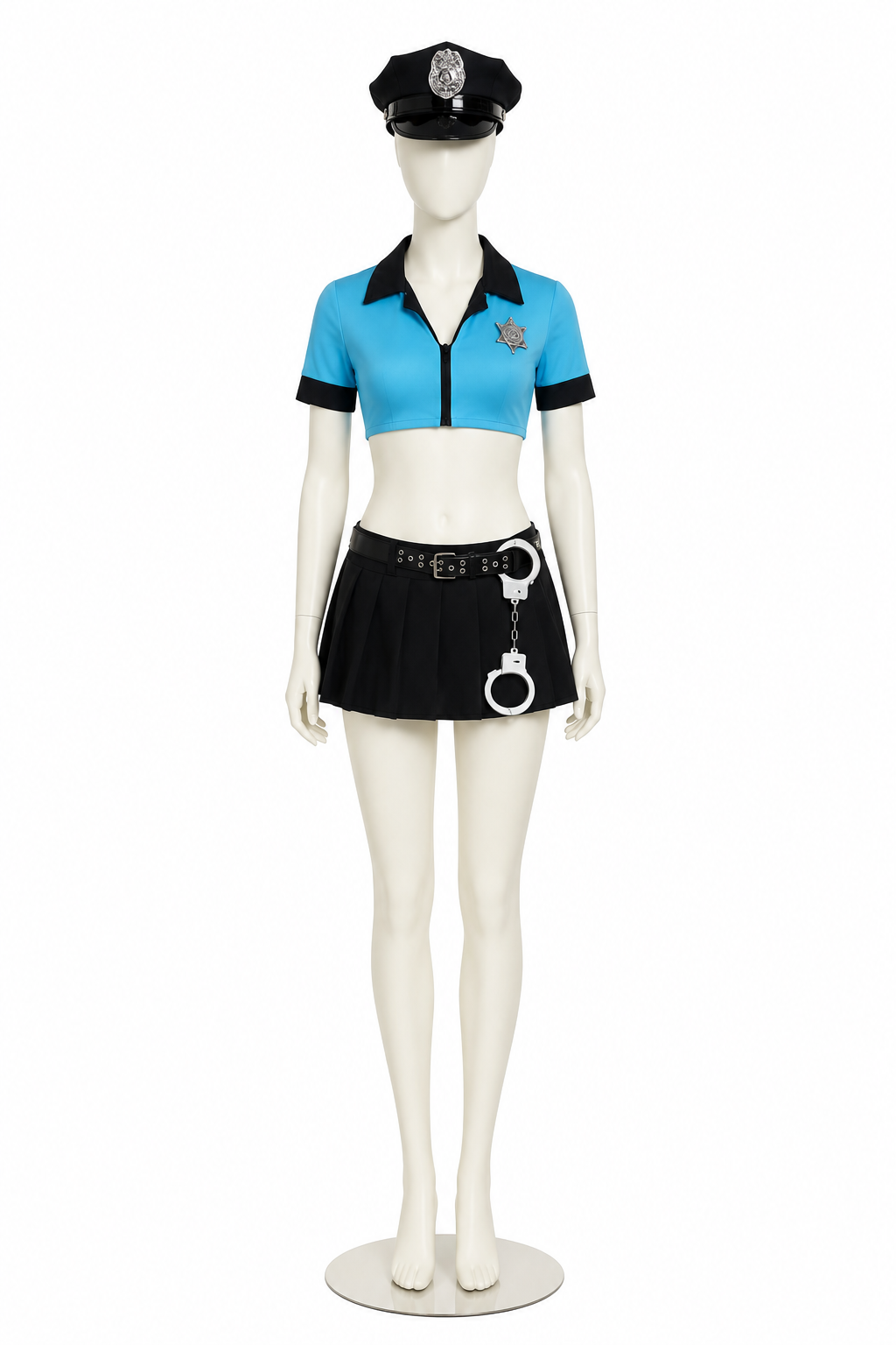 Police Costume with Skirt and Cap for Halloween Costume Headwear detail 2