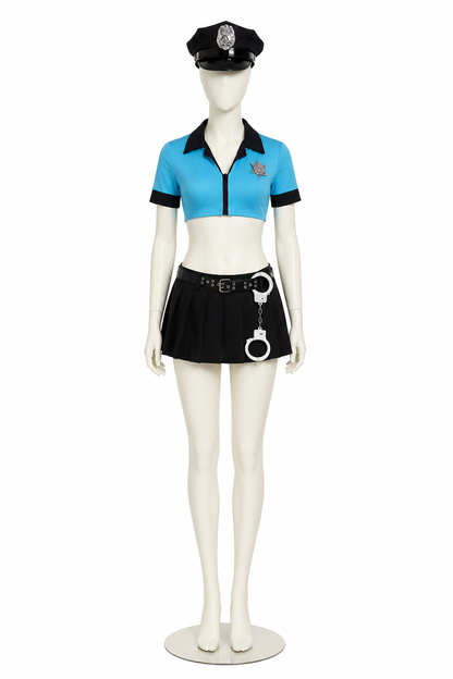 Police Costume with Skirt and Cap for Halloween Costume Headwear detail 2