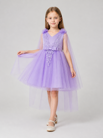 Light Purple Princess Dress with Embroidery