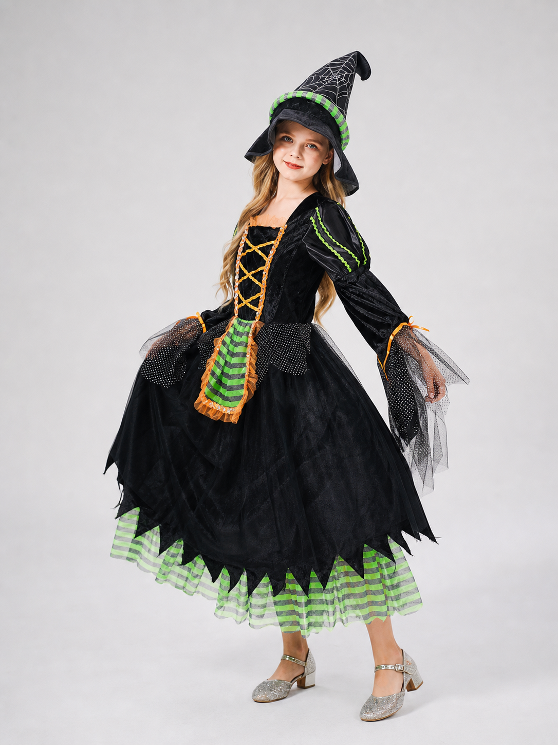 Witch Costume with Pointed Hat for Cosplay