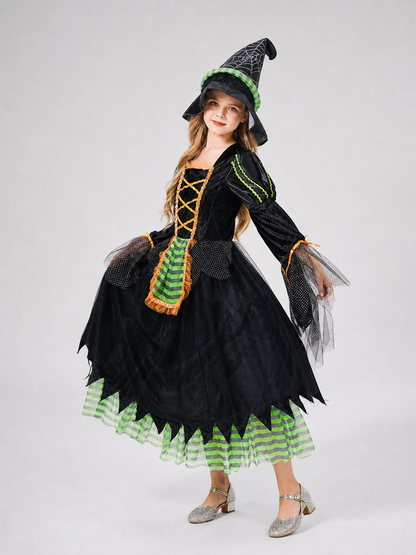 Witch Costume with Pointed Hat for Cosplay