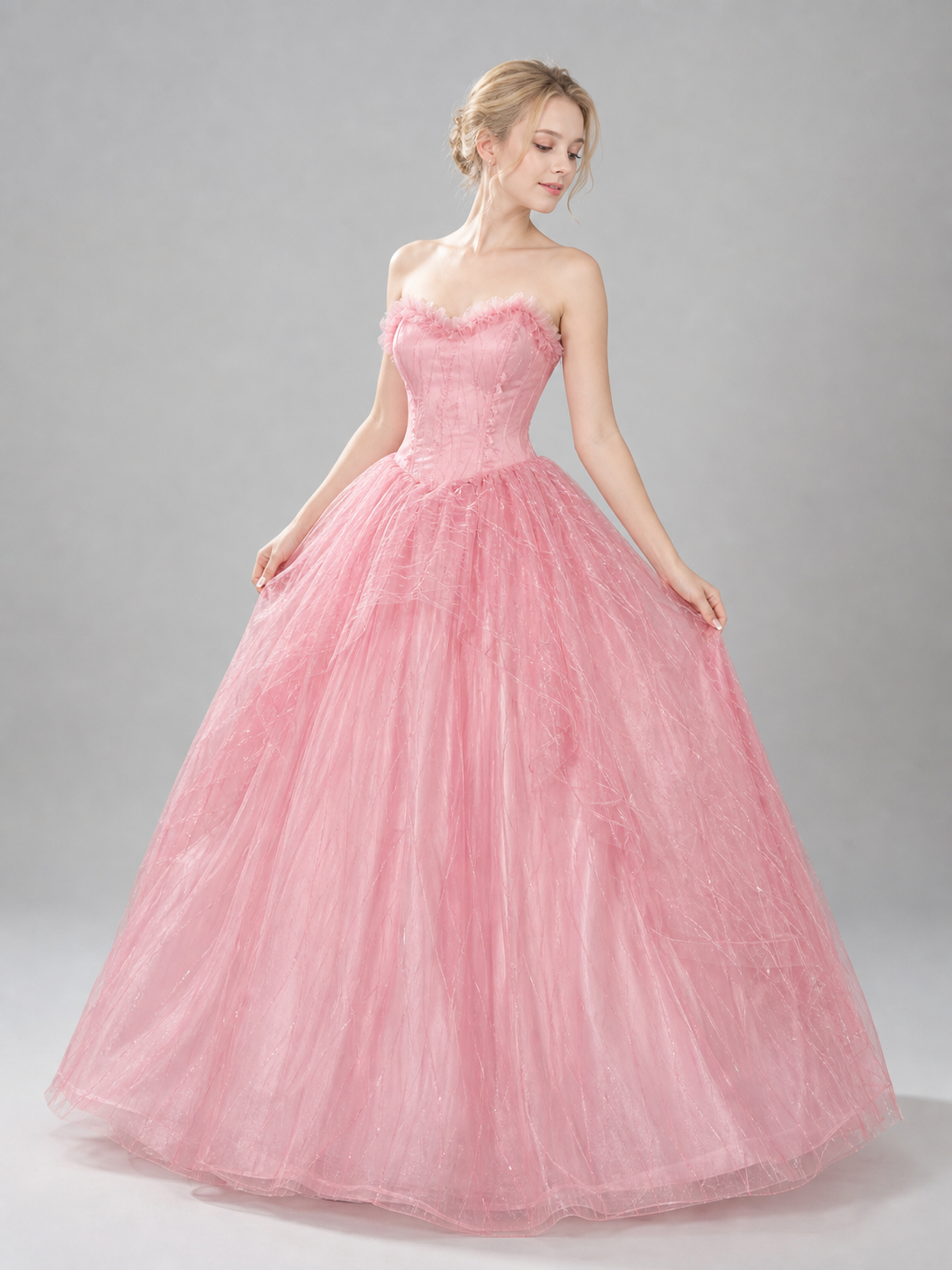 Glinda Cosplay Costume: Pink Dress with Belt Costume Dresses detail 2