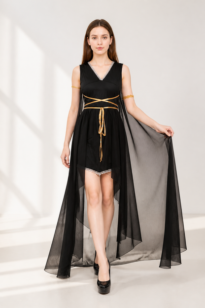 Costume with Dress and Long Sheer Cape Costume Dresses detail