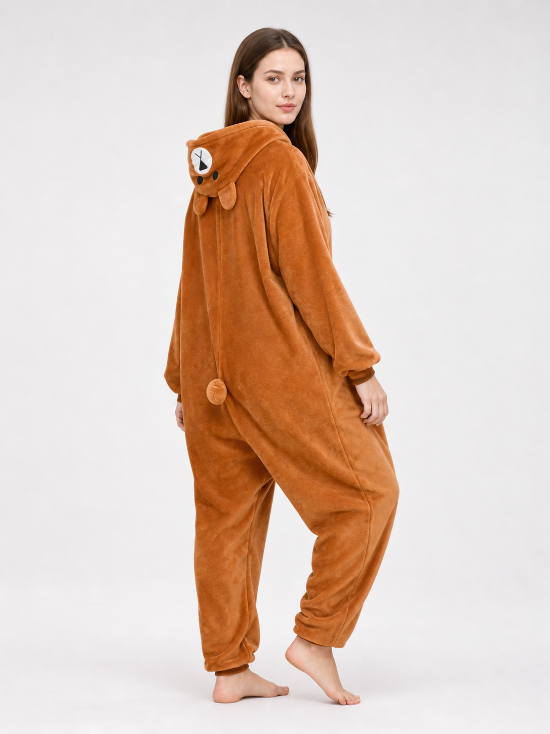 Plush Hooded Bear Kigurumi Jumpsuit