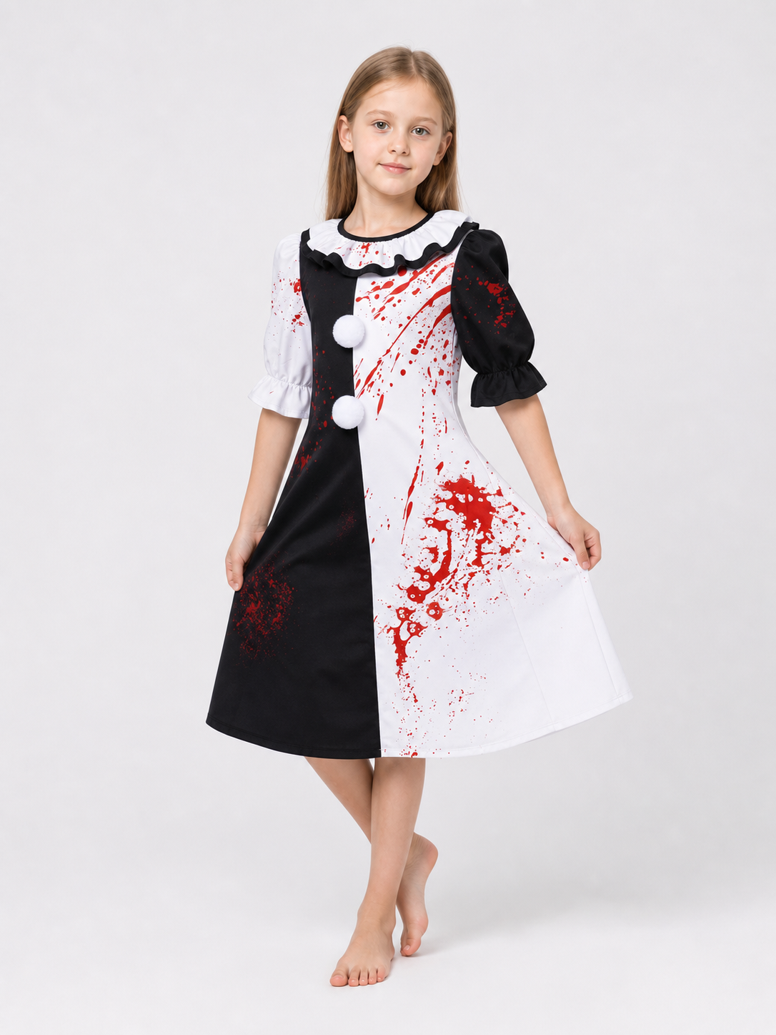 Clown Costume with Blood Splatter for Cosplay