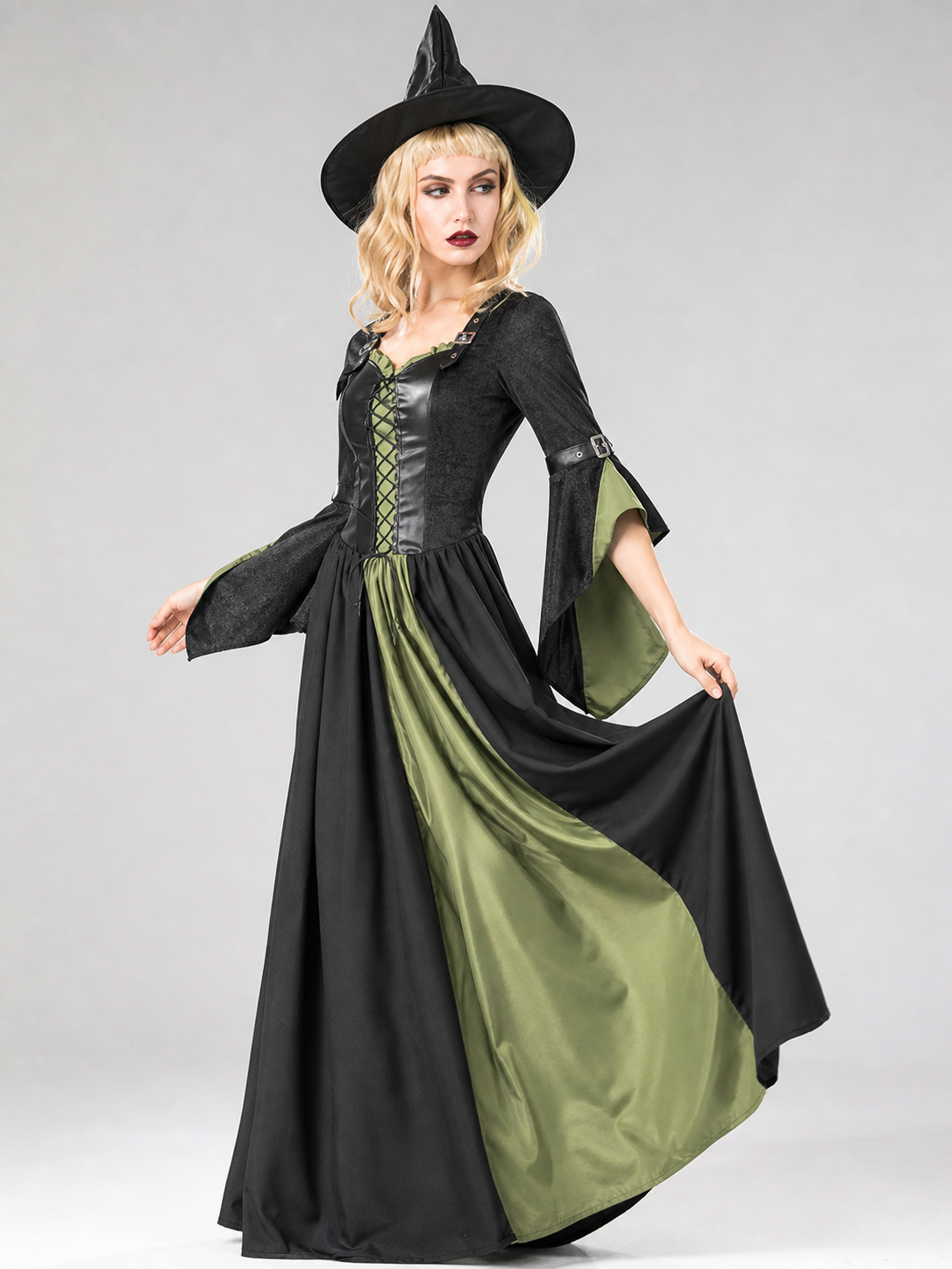 Carnival Costume with Dress and Pointed Hat