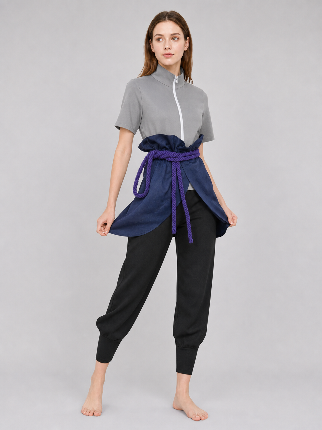Sasuke Uchiha Cosplay Costume: Top and Pants