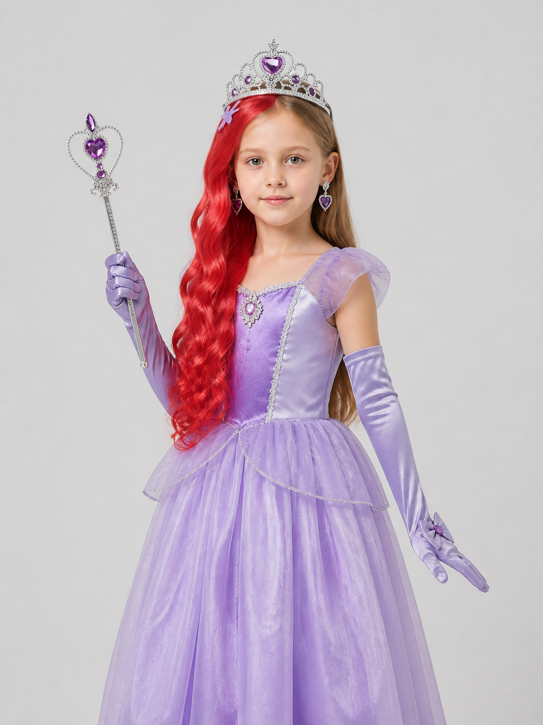 Princess Cosplay Set: Crown, Wand, Wig, Gloves Costume Wigs detail 2