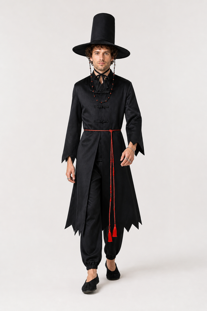 Cosplay Costume with Hat and Jewelry Costume Headwear detail