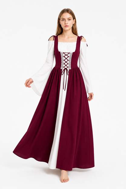 Long Burgundy Off-Shoulder Dress Costume Dresses detail 2